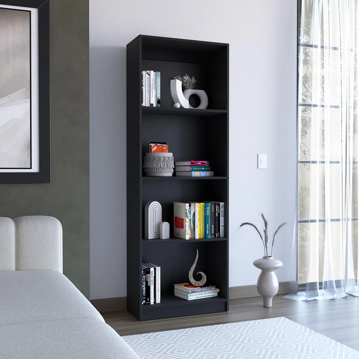 tuphen tuphen Vinton 4-tier bookcase Black 16.5"W 11.65"D — product photo
