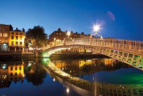 Dublin Halfpenny Bridge landscape poster print 22 x 34 inches on heavy stock paper