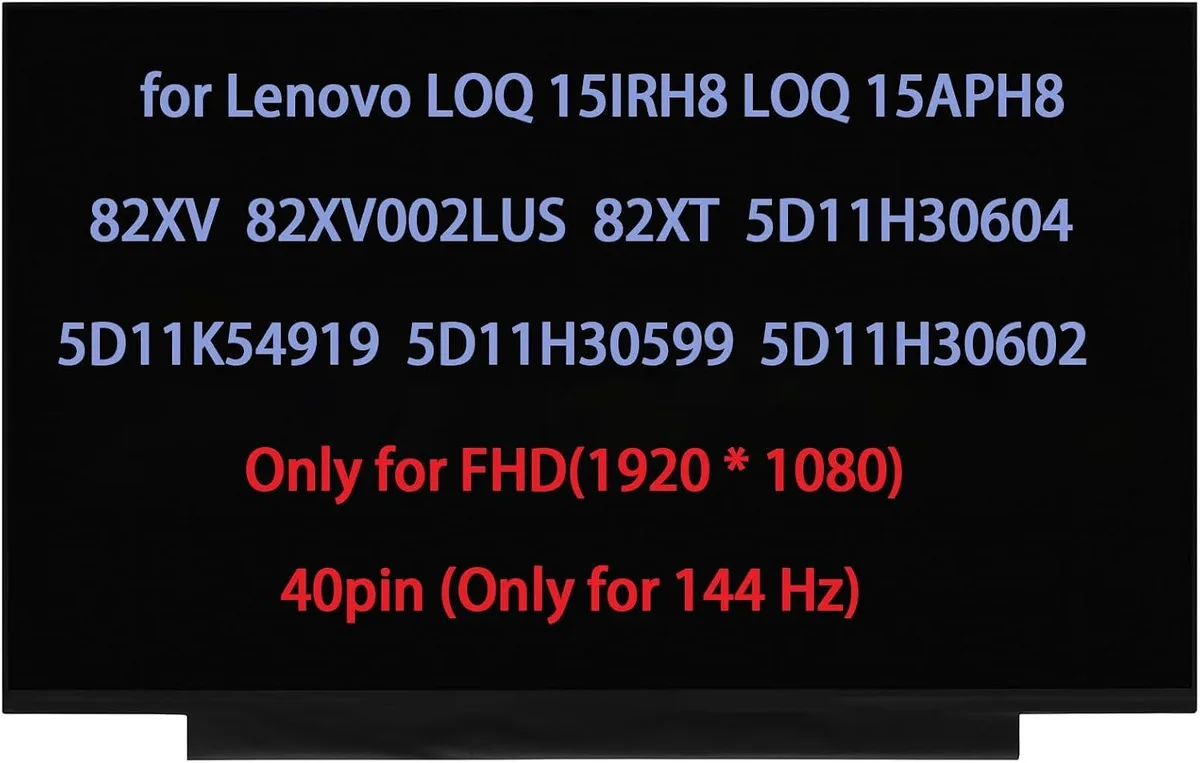 NUOLAISUN NUOLAISUN 15.6" laptop screen 1920x1080 144Hz 40pin for Lenovo LOQ 15IRH8 15APH8 — product photo
