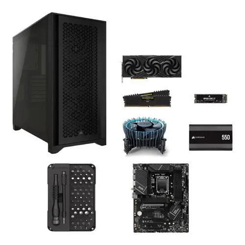 Corsair Corsair CLUB BUILD KIT CS-9070001-CHA desktop PC Core i5-14400F RTX 4060 16 GB DDR4-3200 1 TB NVMe — product photo