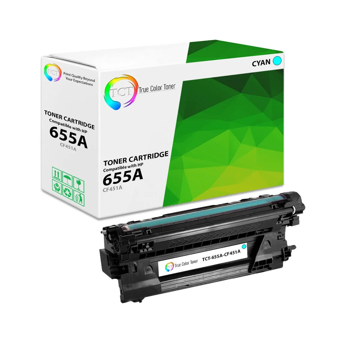 True Color Toner True Color Toner TCT-655A-CF451A Cyan toner cartridge 10500 pages — product photo