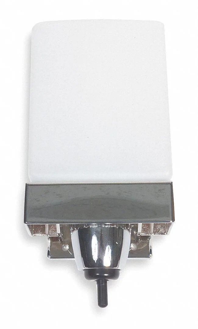 Silver wall-mounted soap dispenser, 24 oz ABS plastic, manual push operation