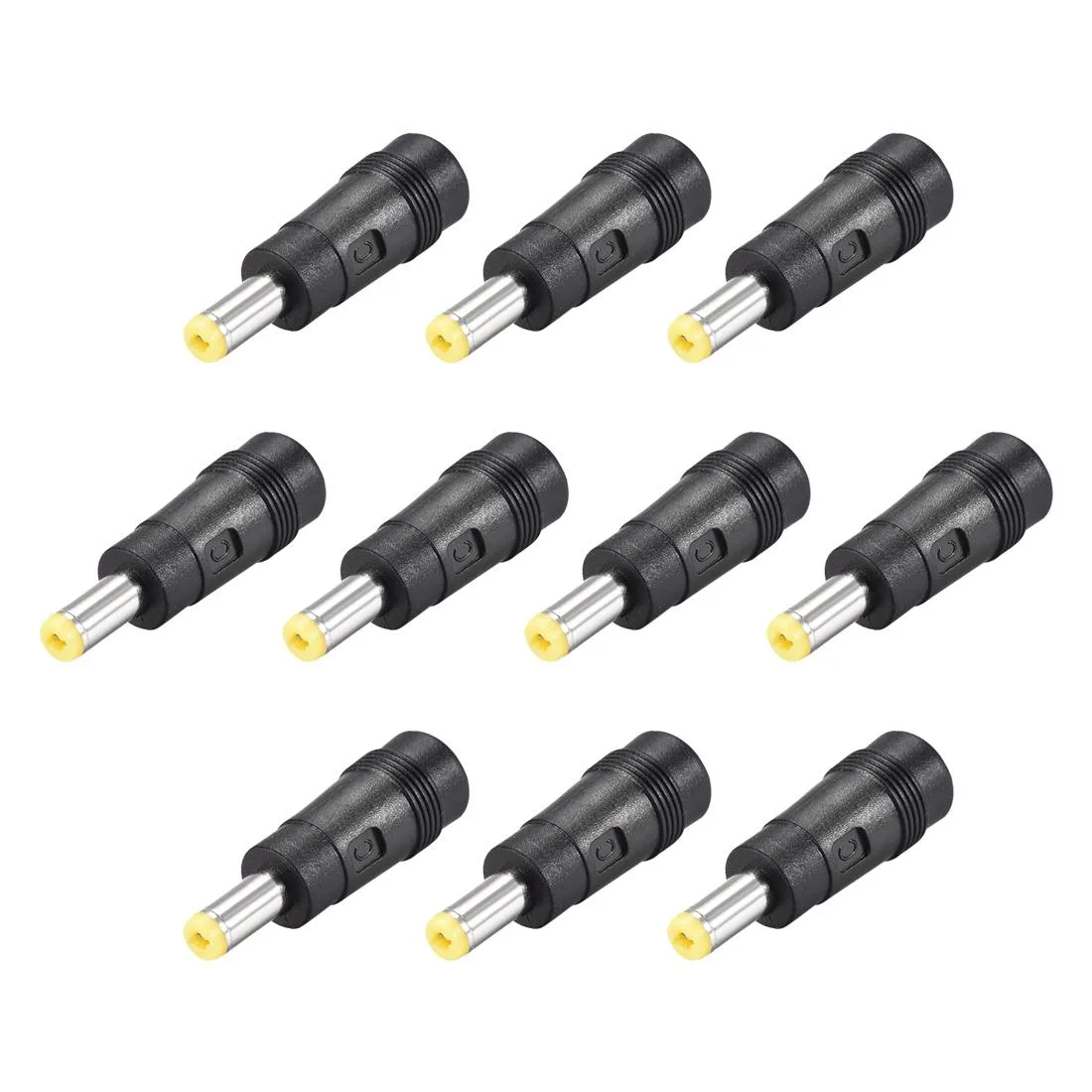 Unique-Bargains Unique-Bargains DC Power Adapter 5.5mm x 2.5mm Male to 5.5mm x 2.1mm Female Yellow 10pcs — product photo
