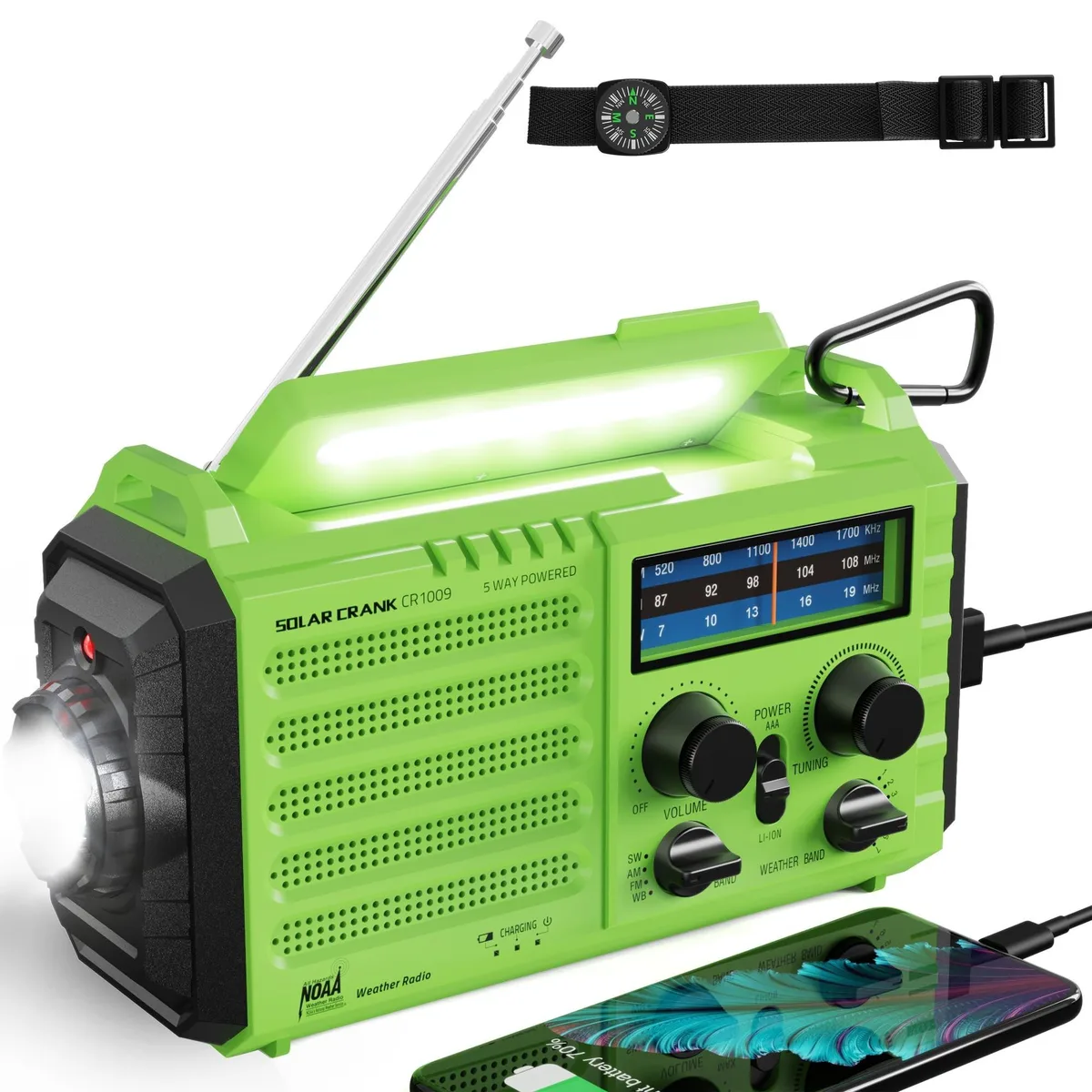 V2 Technologies V2 Technologies Emergency Radio 5000mAh 2 in 1 accessory — product photo
