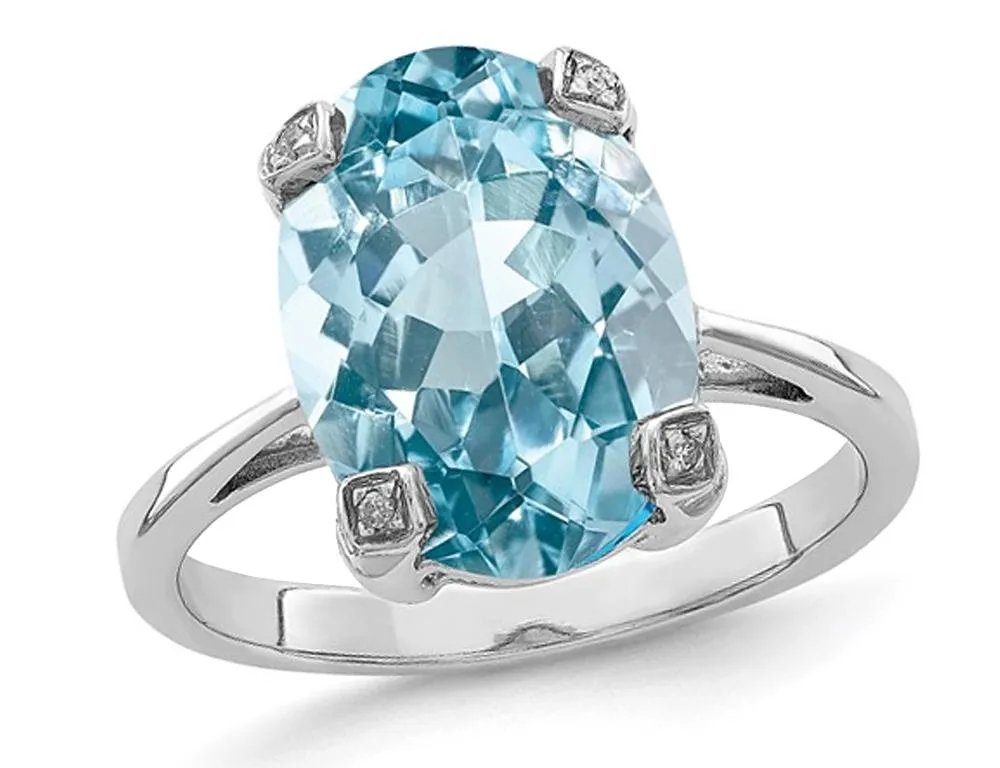 Gem &amp; Harmony Gem &amp; Harmony 6.65ct Blue Topaz Ring 925 Sterling Silver — product photo