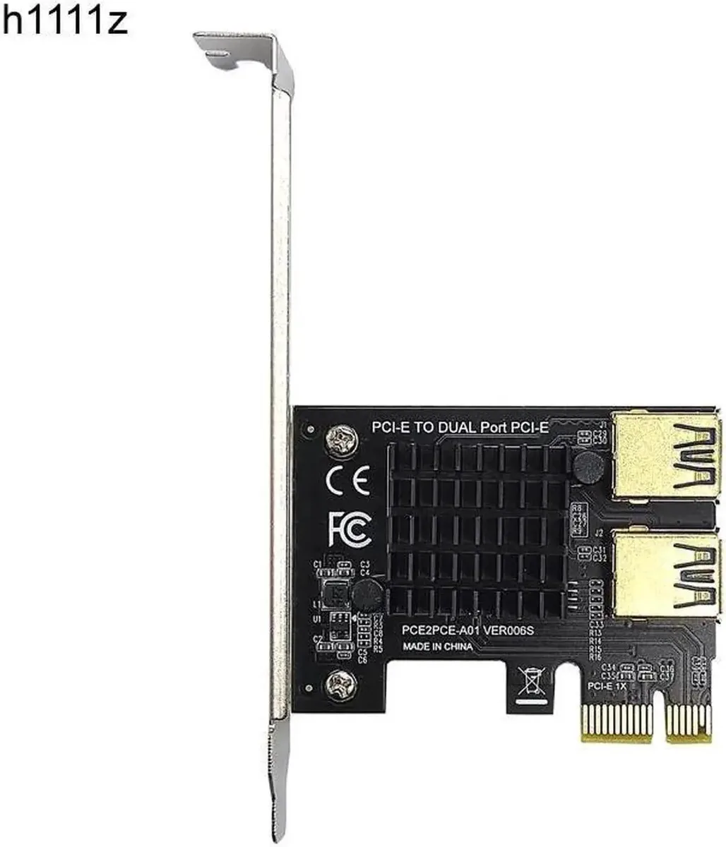 SMUGDESK SMUGDESK PCIe 1x to 16x Riser Card 1-to-2 USB 3.0 Multiplier Hub Data Adapter — product photo