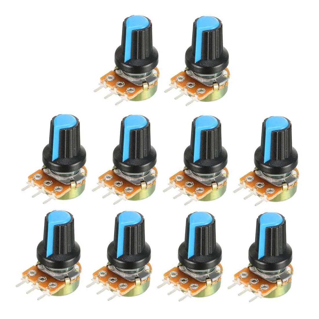 Unique-Bargains Unique-Bargains WH148 10Pcs 20K Ohm Carbon Film Potentiometer with Knobs — product photo