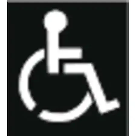 Plastic handicap symbol traffic stencil, 43 inch character height, 46 inch overall height