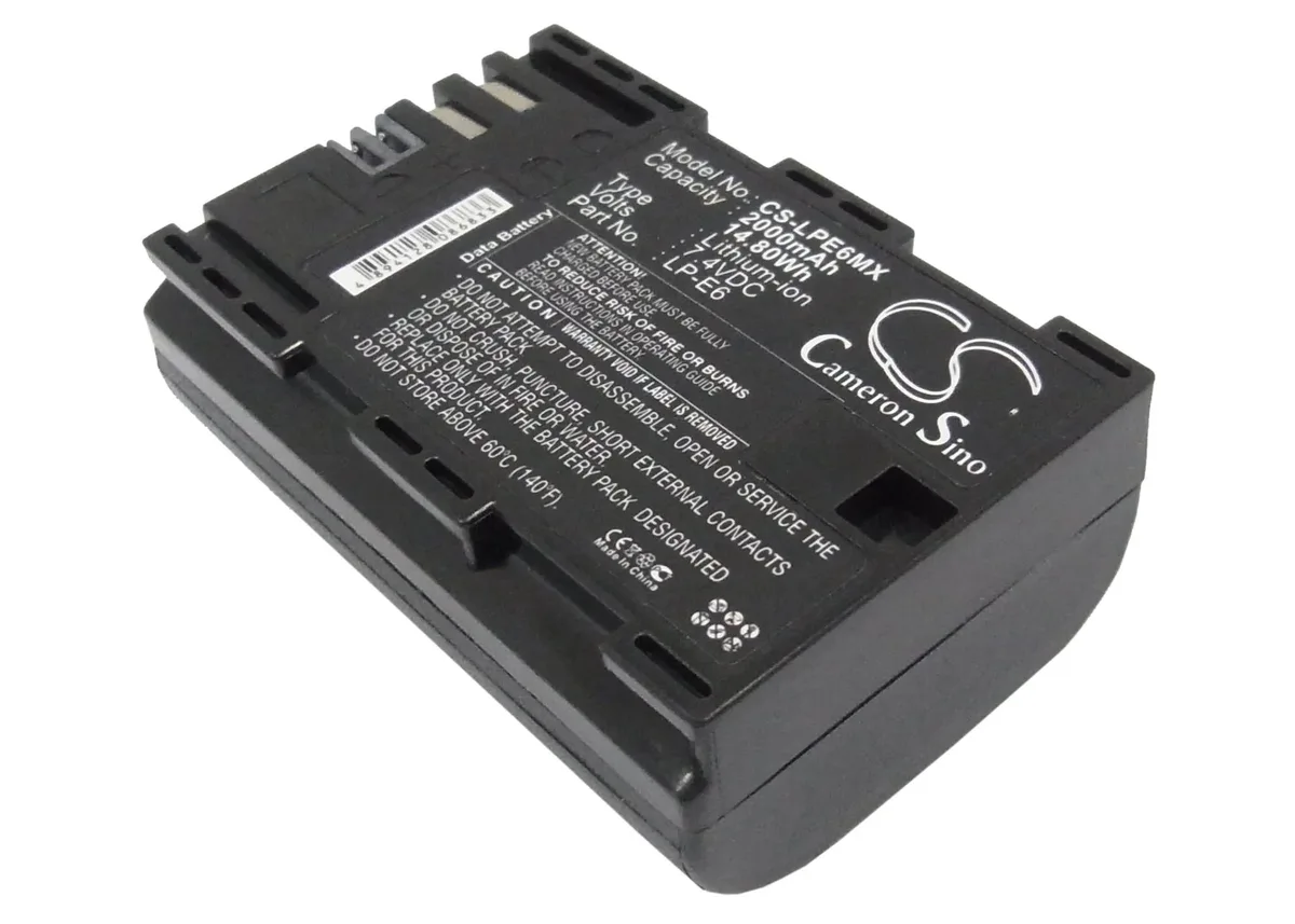 Rectangular lithium-ion battery pack, dark grey finish, Cameron Sino branding