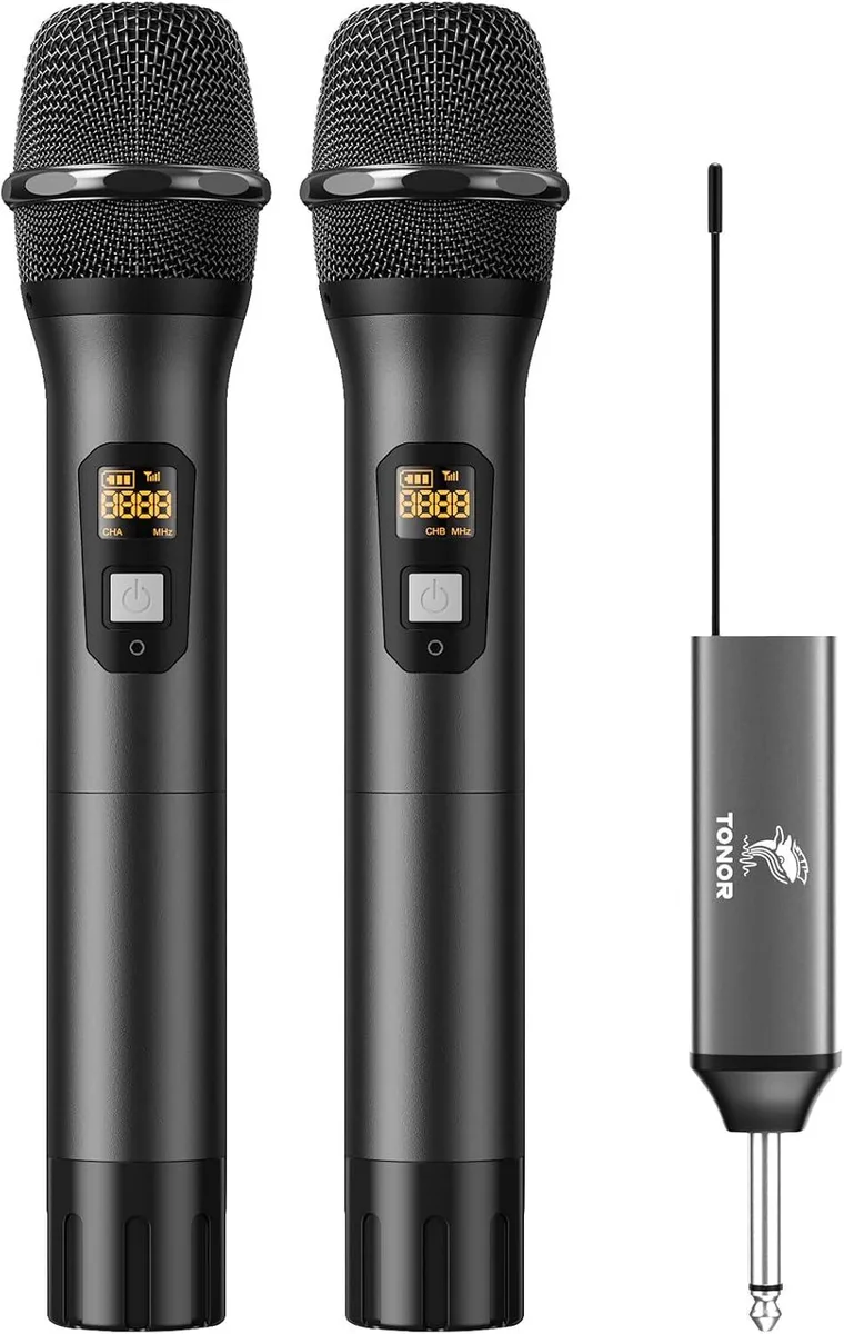 WUQ WUQ UHF Dual Cordless Metal Dynamic Mic System (Black) — product photo