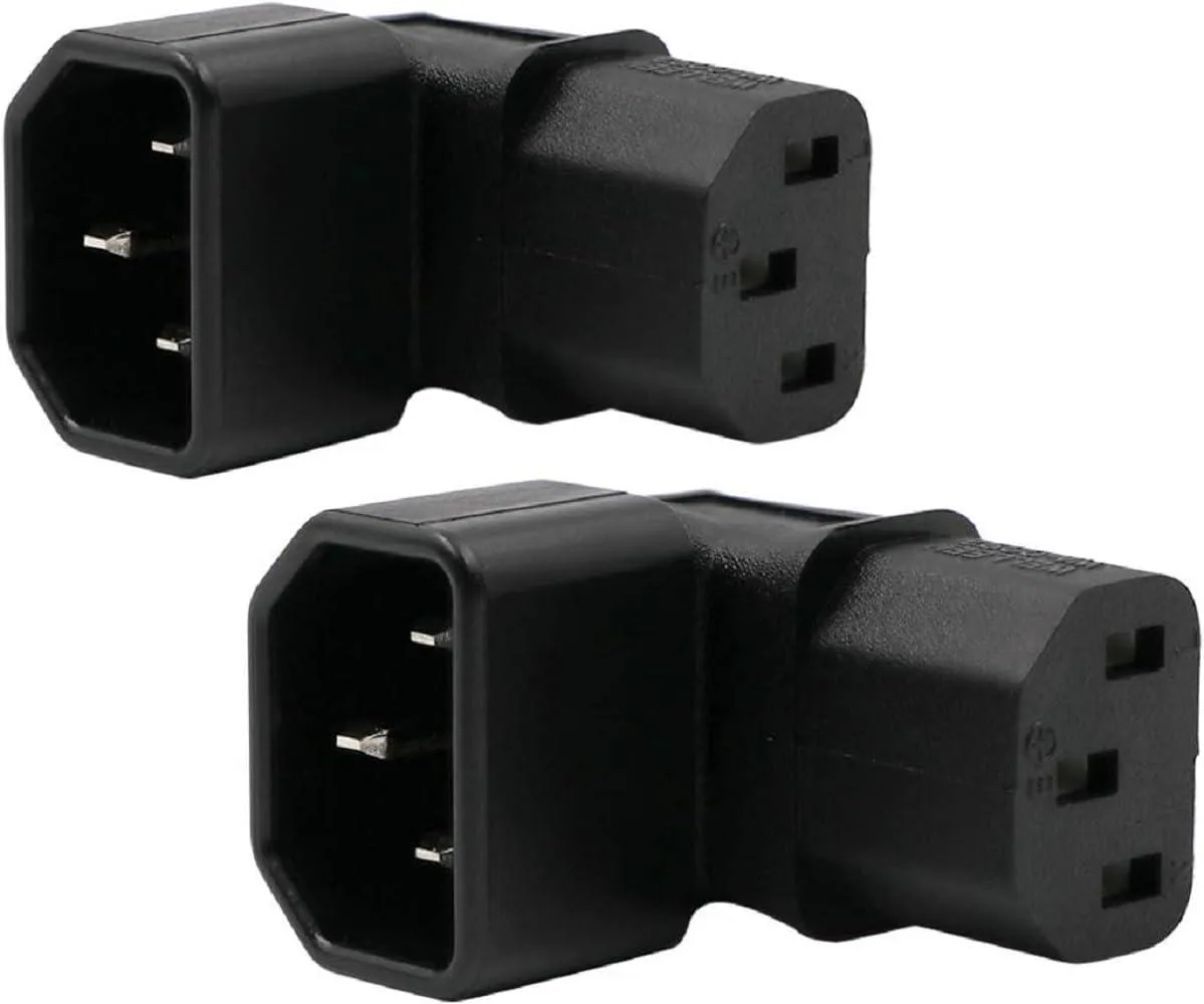 TeKit TeKit IEC C14 to 90° Up Angle C13 Adapter 2-Pack — product photo
