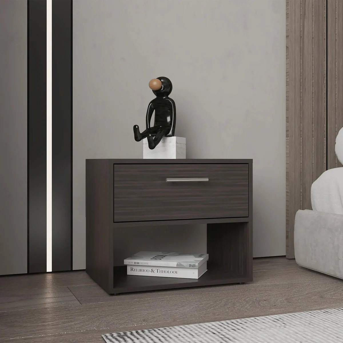 tuphen tuphen Alpine 18in High One Drawer Nightstand Dark Walnut — product photo