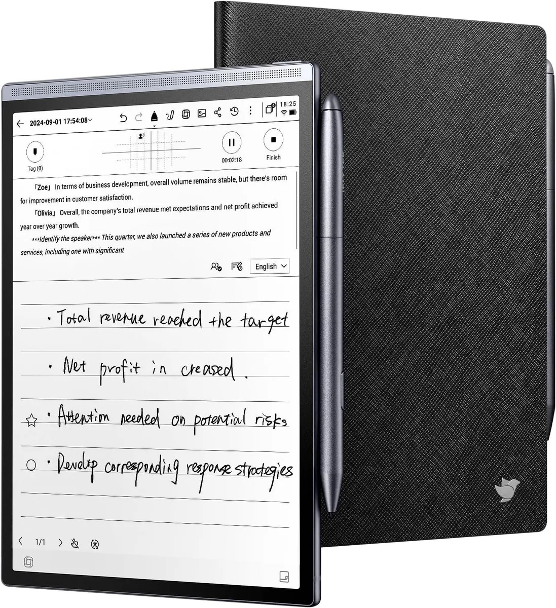 iFLYTEK iFLYTEK AINOTE Air 2 Bundle Black Folio Case 8.2inch 2 in 1 accessory — product photo