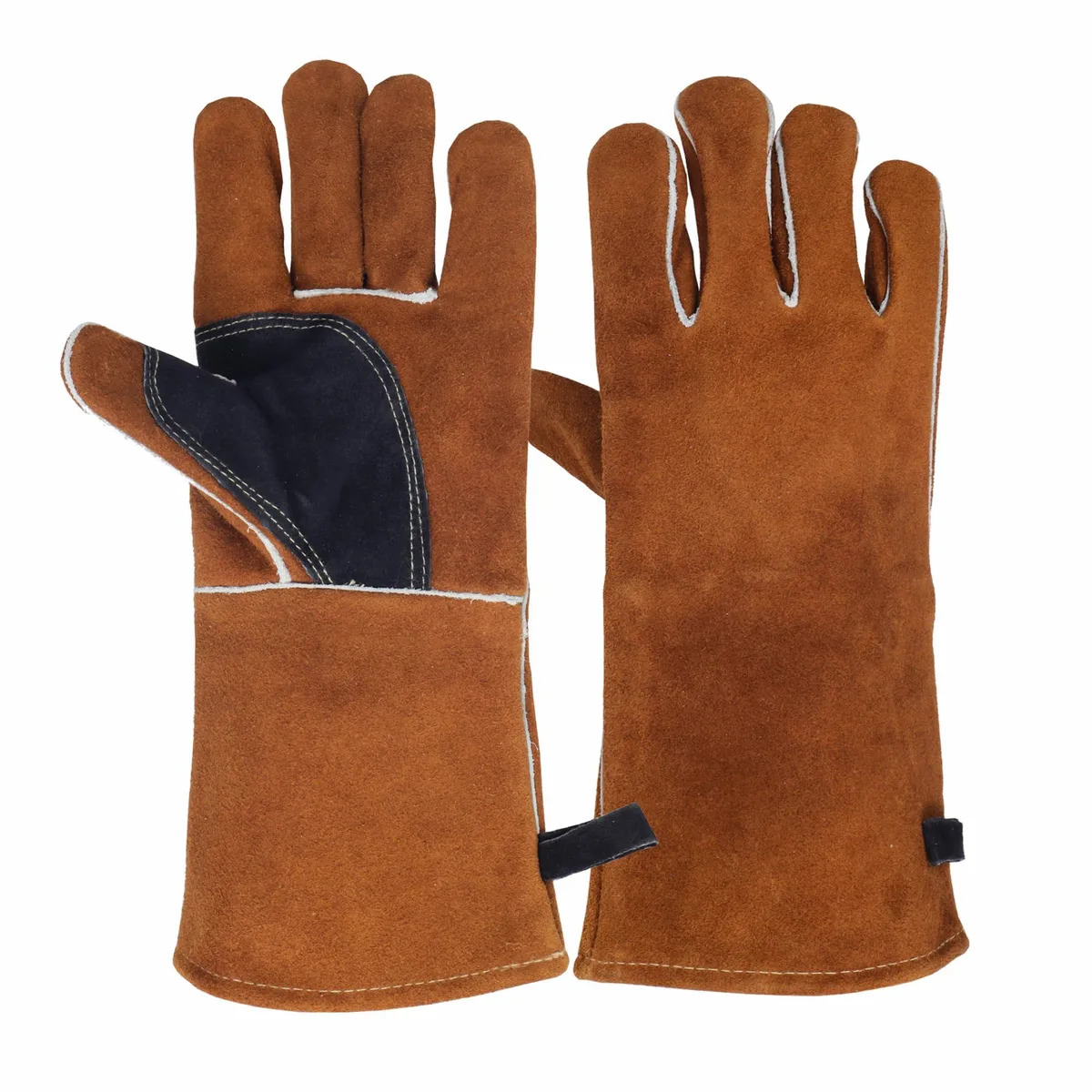  Vibe N104 Leather Gloves 14" 1.2mm Cow Split 100% Cotton Lining — product photo