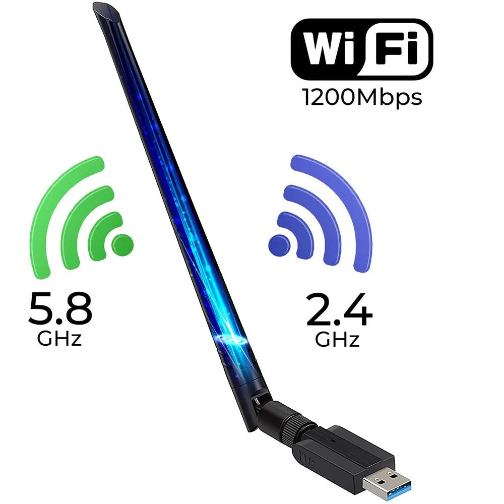 IHDAPP IHDAPP USB 3.0 Wi-Fi Adapter 1200Mbps Dual Band High Gain Antenna — product photo