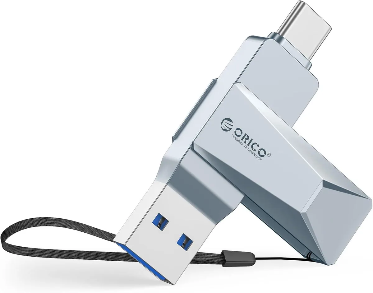 Orico Orico CB05 64GB USB 3.2 Gen 1 Dual USB-A &amp; USB-C Flash Drive Blue — product photo