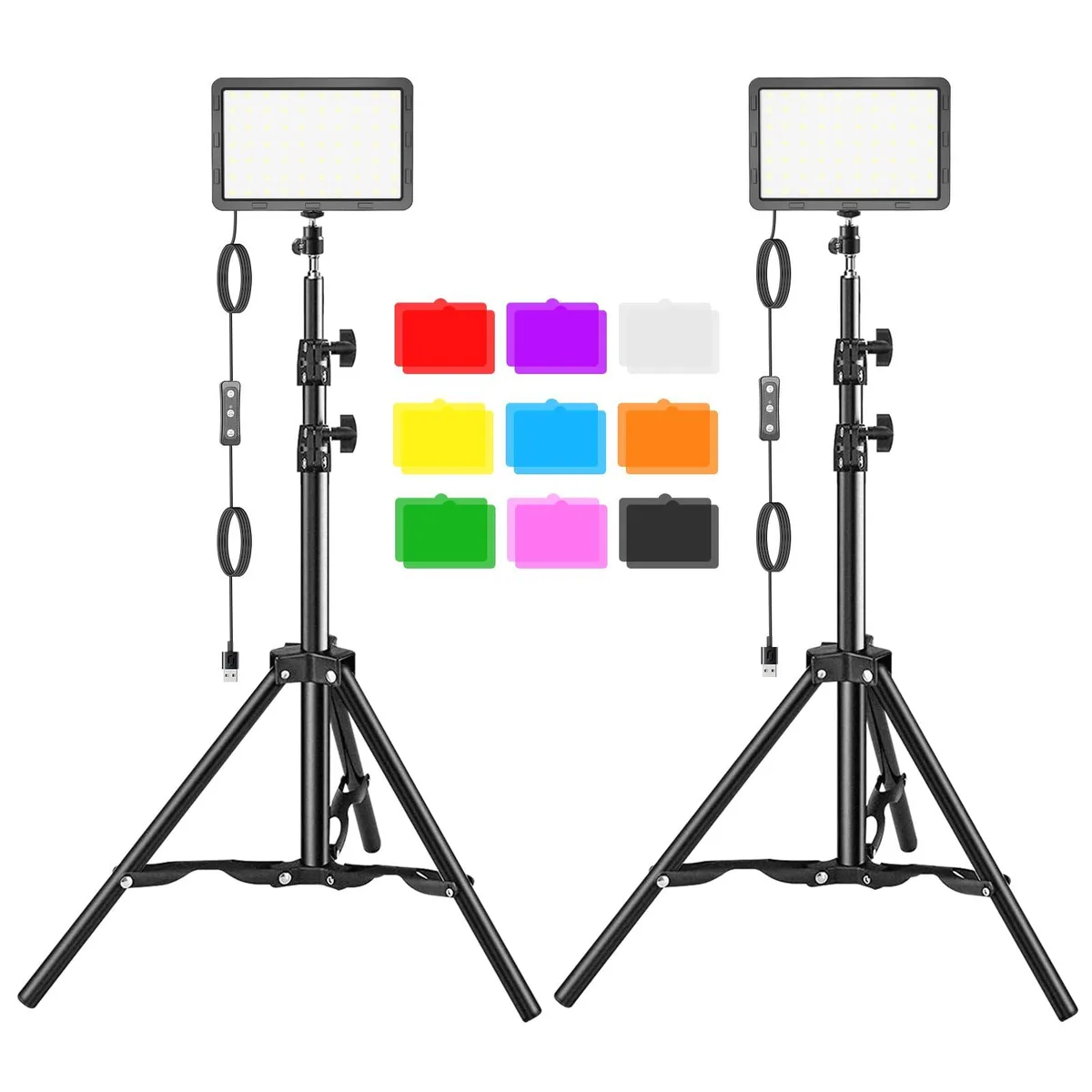  Neewer XKD-01 LED Video Light Kit 2Pcs 70 LED 1000LM 5600K USB Powered — product photo