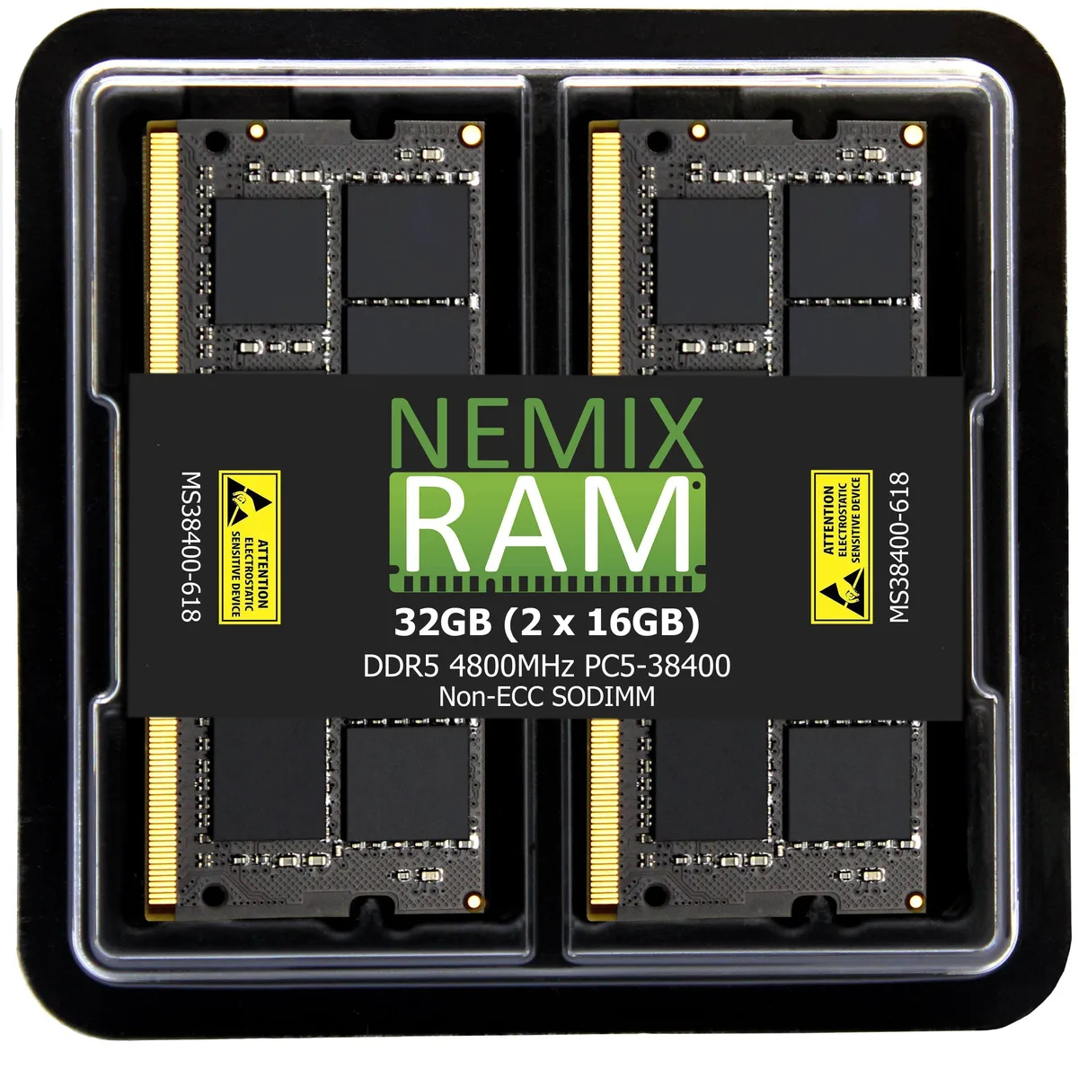 NEMIX RAM NEMIX RAM 64GB (2x32GB) DDR5 4800 CL40 2Rx8 SODIMM for Dell Precision 5770 memory upgrade — product photo