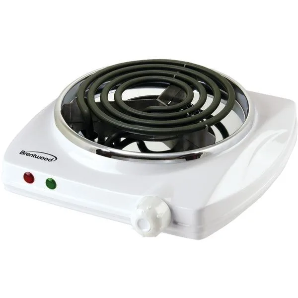 Brentwood Appliances Brentwood Appliances TS-322 1000W Single Electric Cooktop, White — product photo