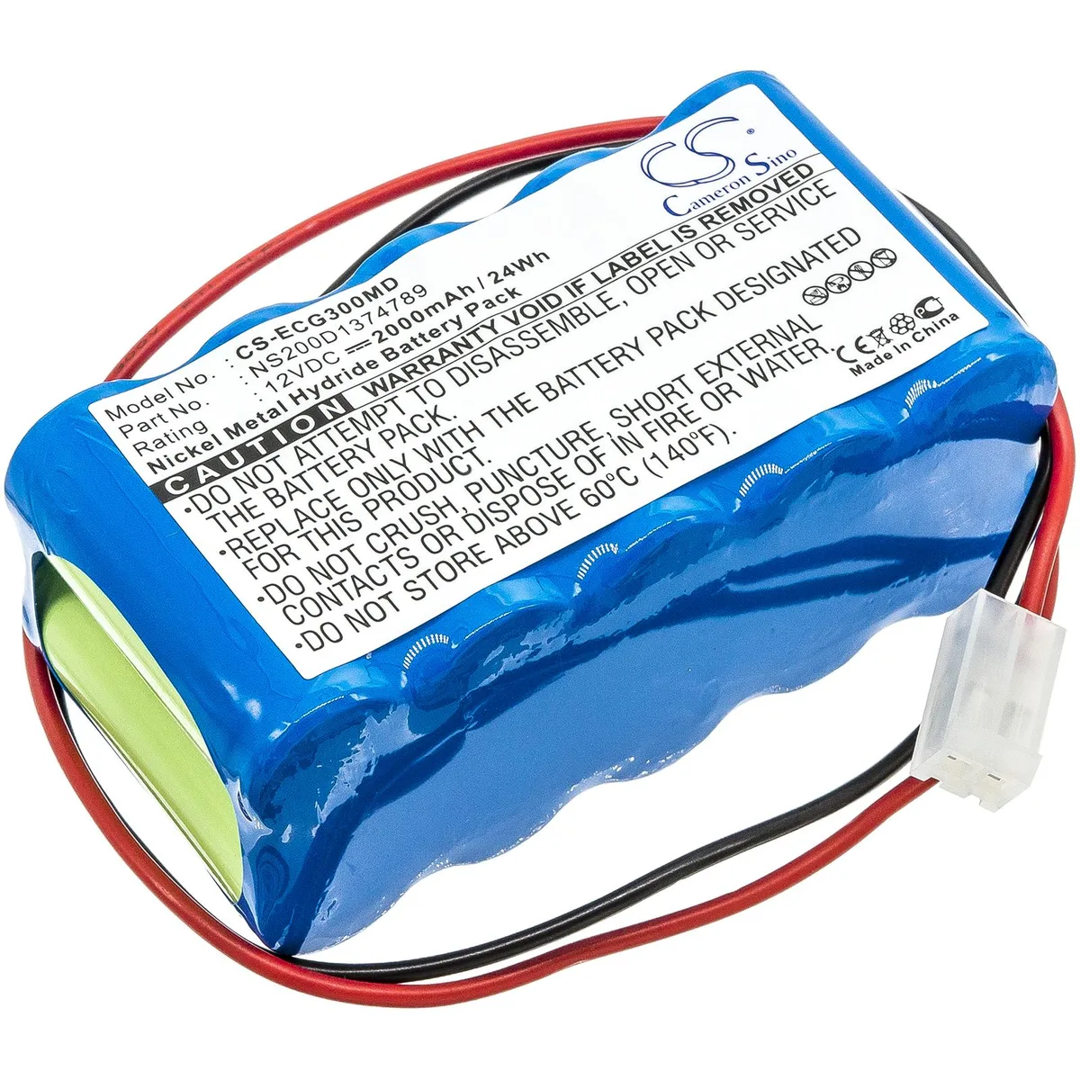 Cameron &amp; Co Cameron &amp; Co DS-CS-ECG300MD Battery 12.0V 2000mAh Green — product photo