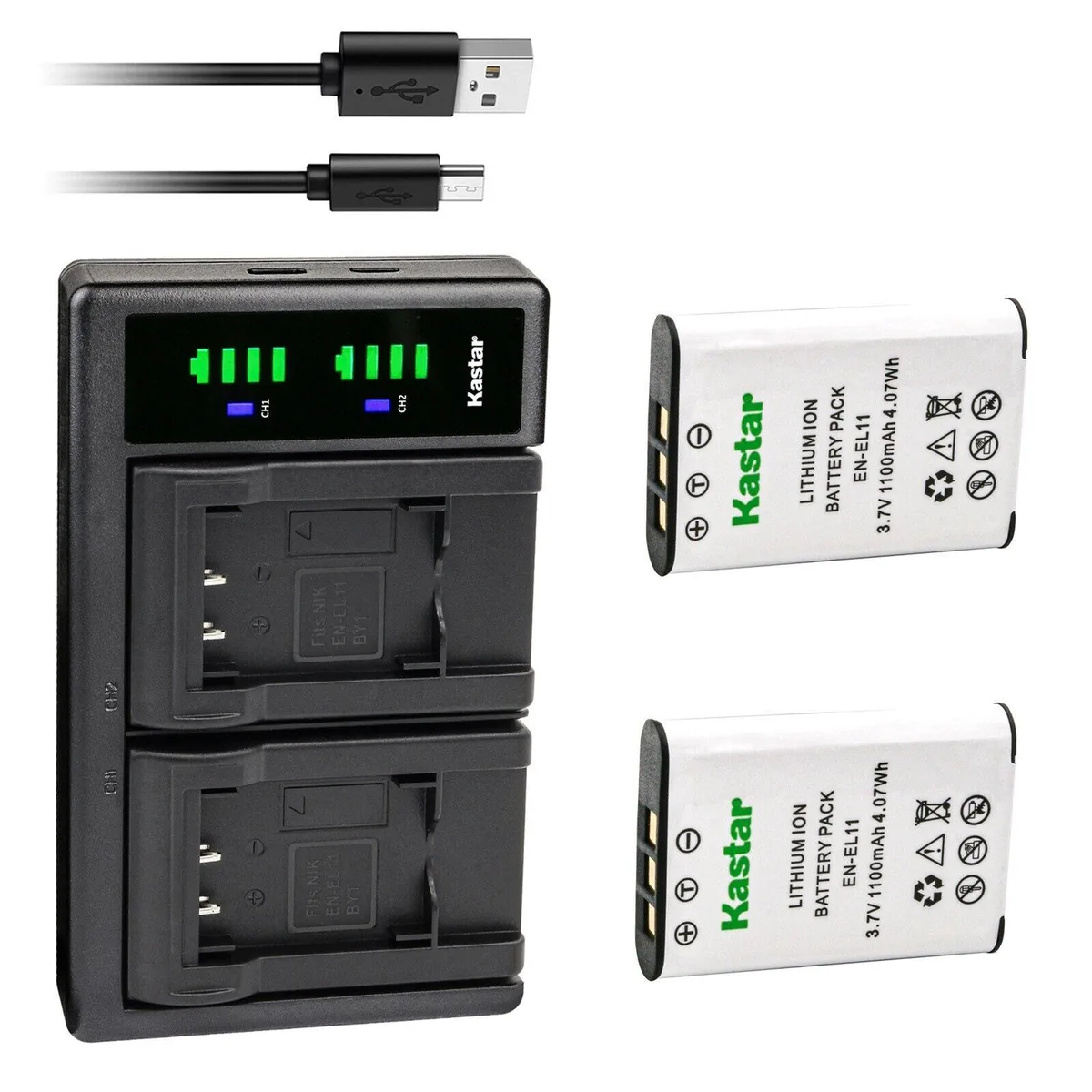 Kastar Kastar EN-EL11 2 Battery USB Charger Kit 1100mAh — product photo