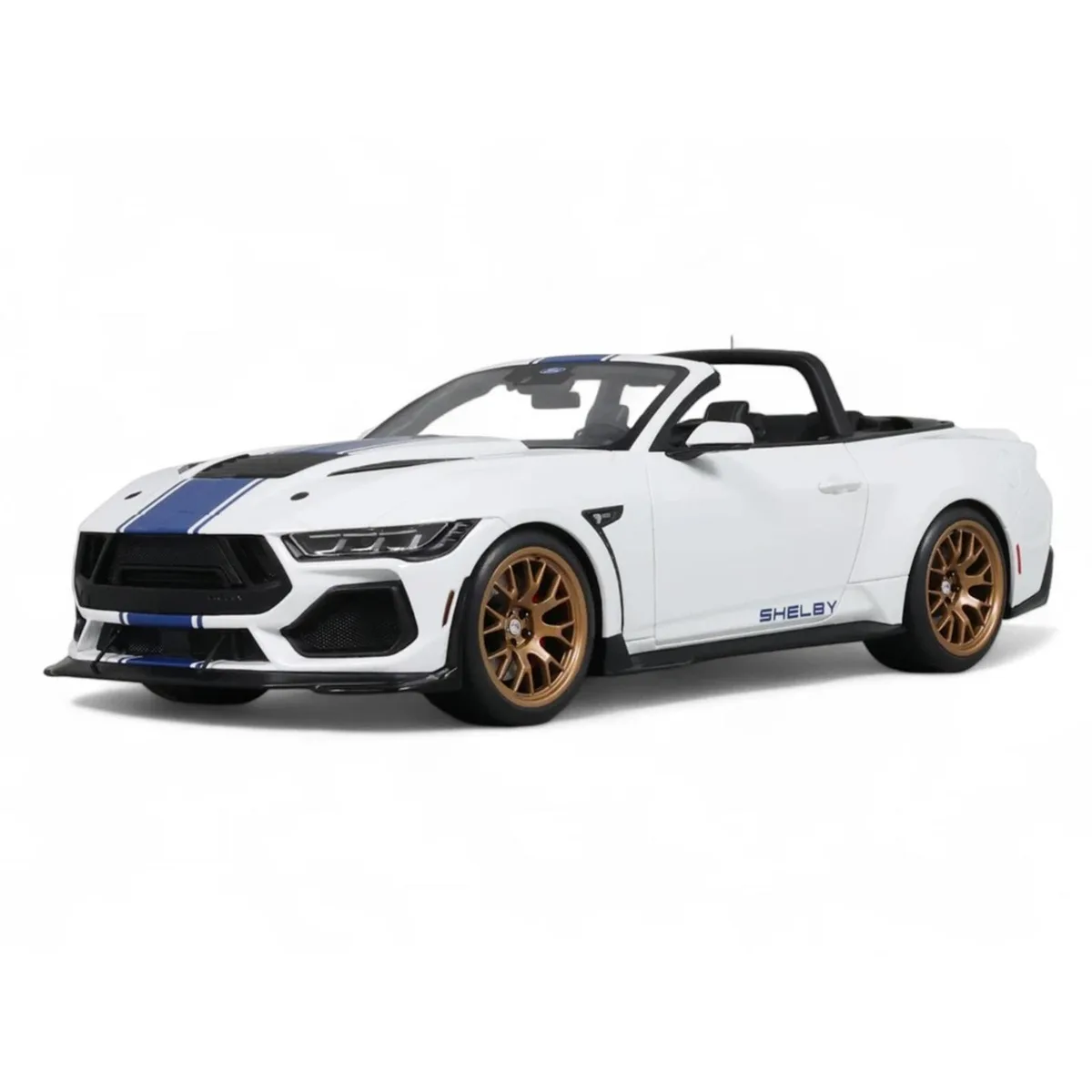 GT Spirit GT Spirit 2025 Shelby Mustang Supersnake Convertible White with Blue Stripes 1/18 hobby collectible — product photo