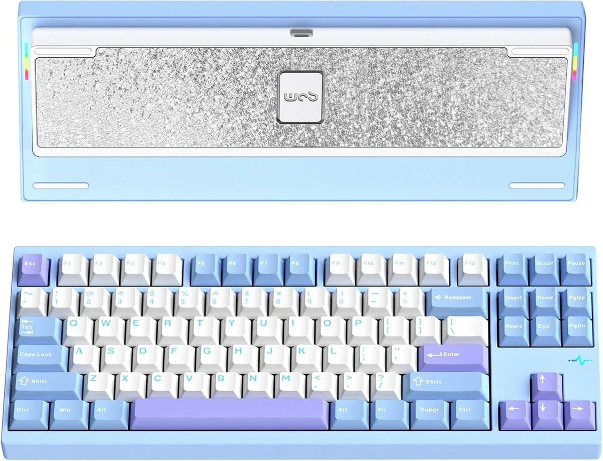 BFKK BFKK CRUSH80 RGB Gaming Keyboard CNC Aluminum 6063 Blue 80% 7500mAh 2.4GHz — product photo