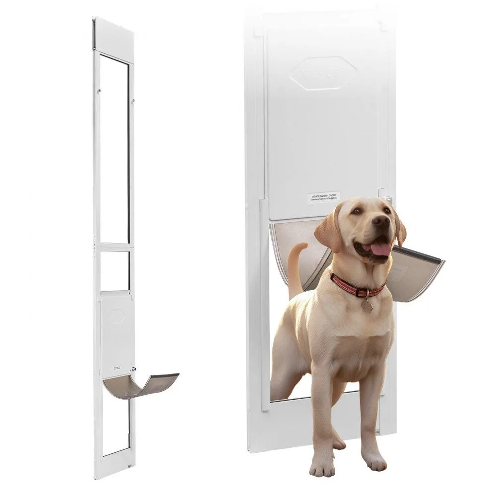 VEVOR VEVOR Sliding Glass Dog Door 91-96 in Adjustable Height, 10 x 16 in Flap, Aluminum Frame — product photo