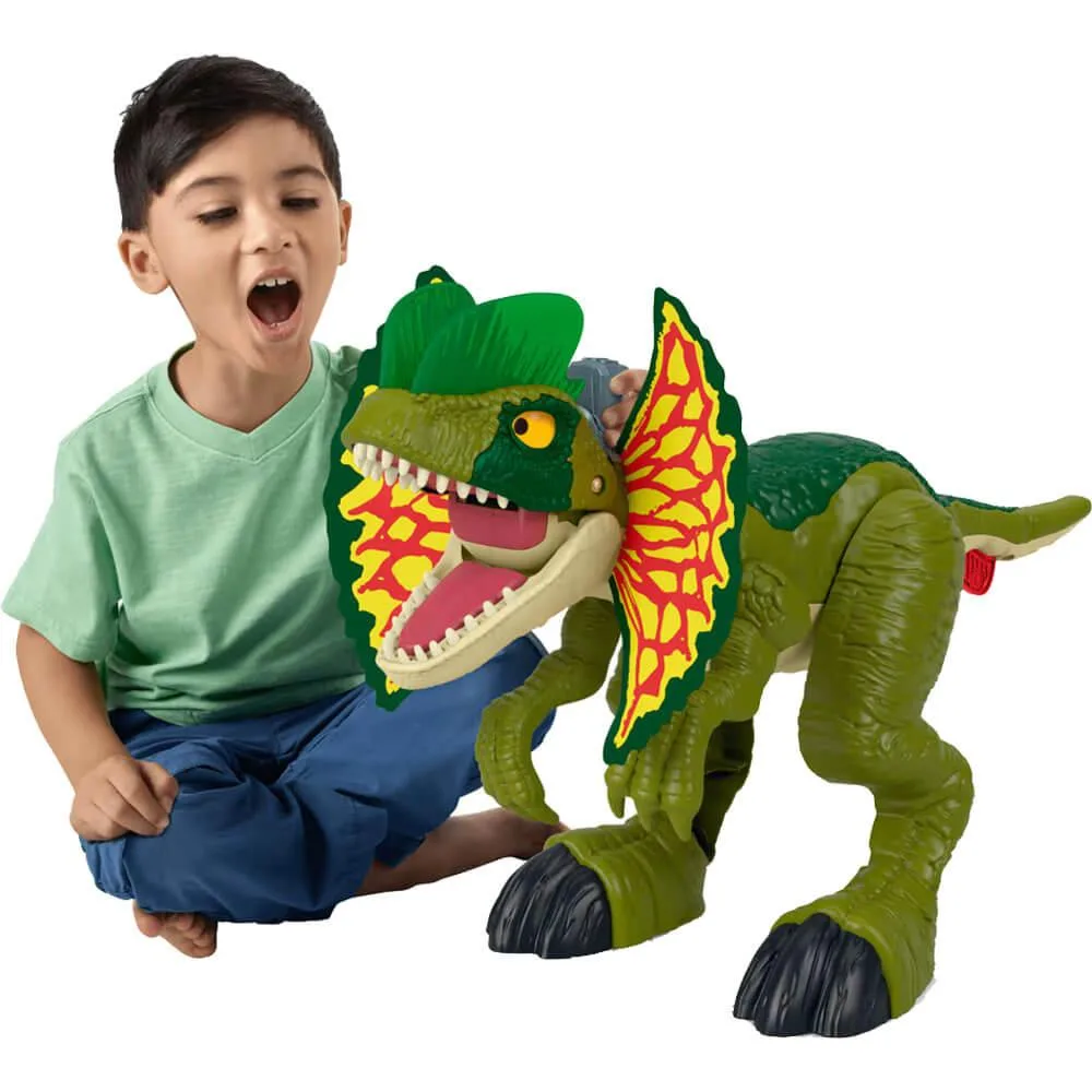 Large 16 inch dinosaur toy with frills and projectile discs