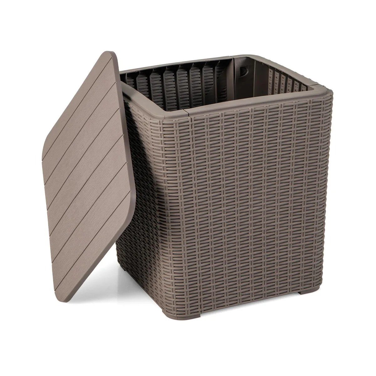 SlickBlue SlickBlue Outdoor Resin Storage Side Table Coffee 15x15x17 43L 330 lbs — product photo