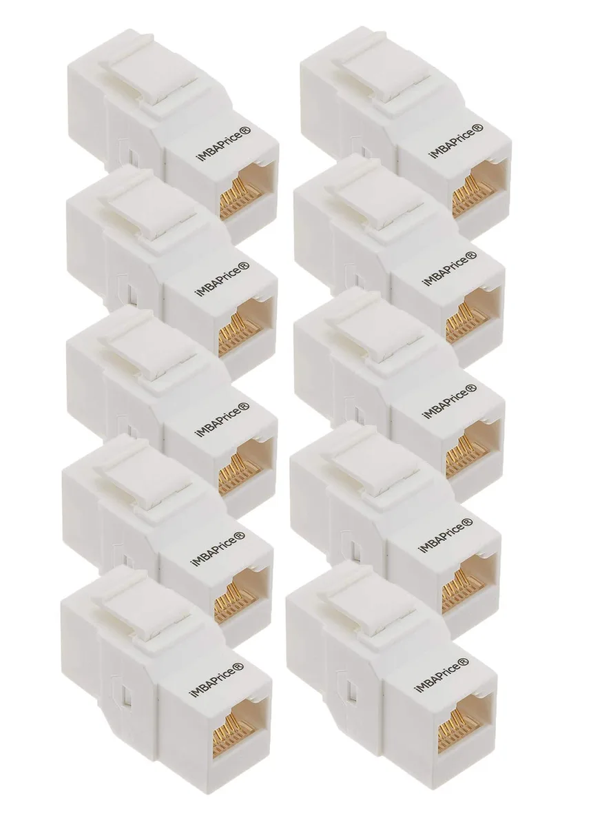 iMBAPrice iMBAPrice Cat5e RJ45 Keystone Inline Coupler White (Pack of 10) — product photo