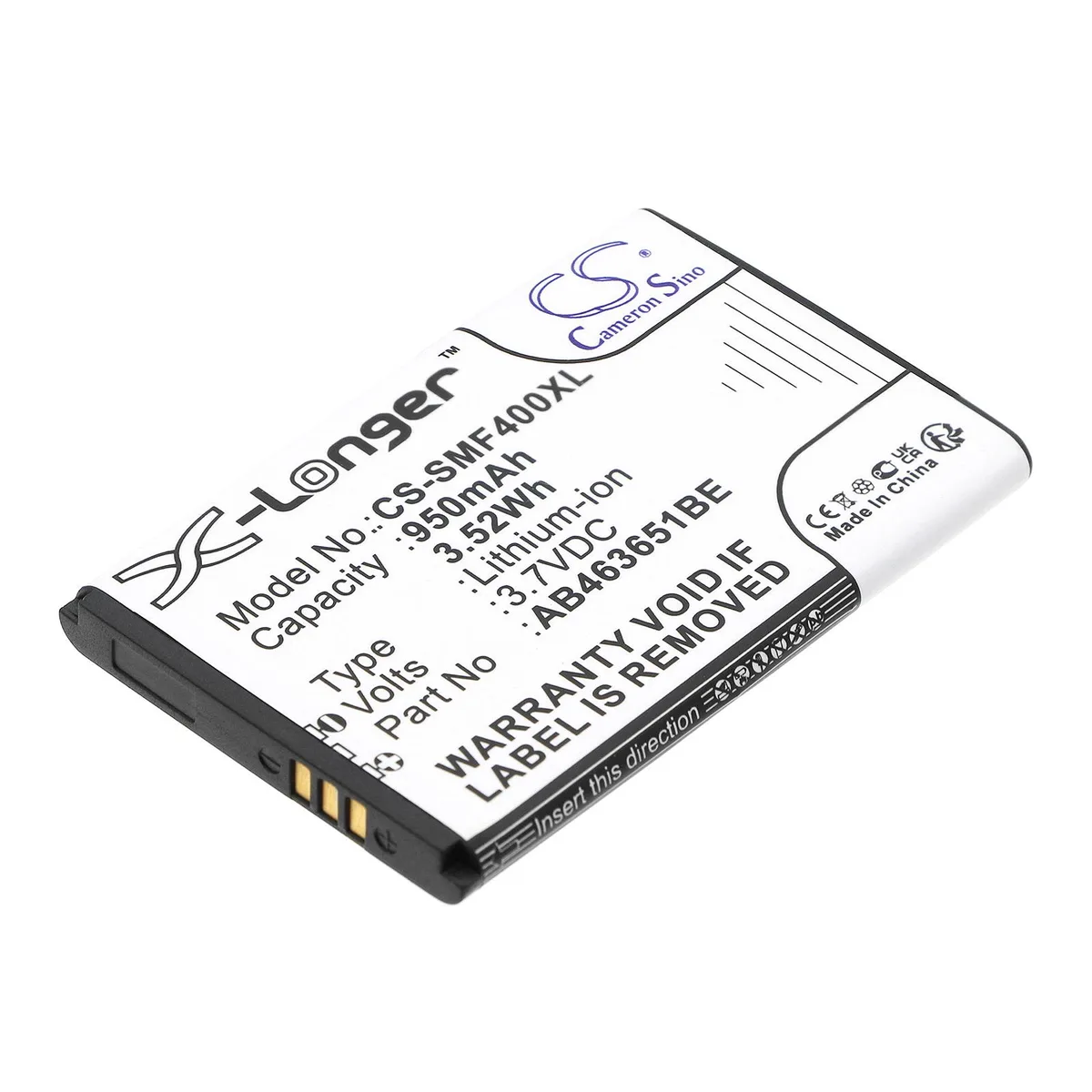 Cameron &amp; Co Cameron &amp; Co DS-CS-SMF400XL cell phone battery 3.7V 950mAh Li-ion black — product photo