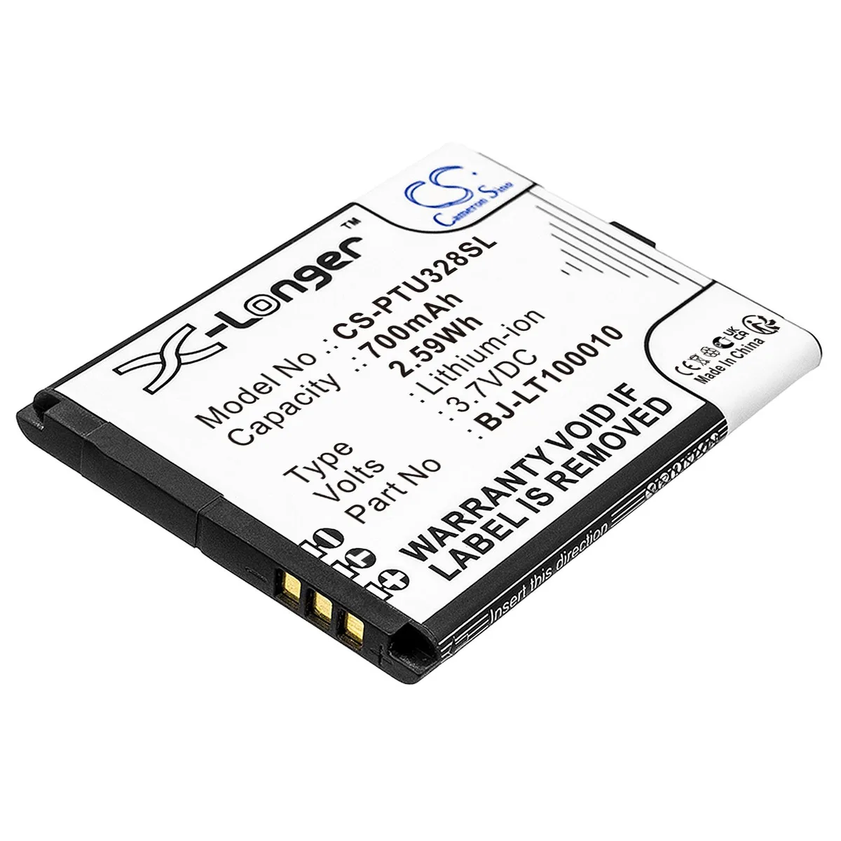Cameron &amp; Co Cameron &amp; Co DS-CS-PTU328SL cell phone battery 3.7V 700mAh Li-ion — product photo