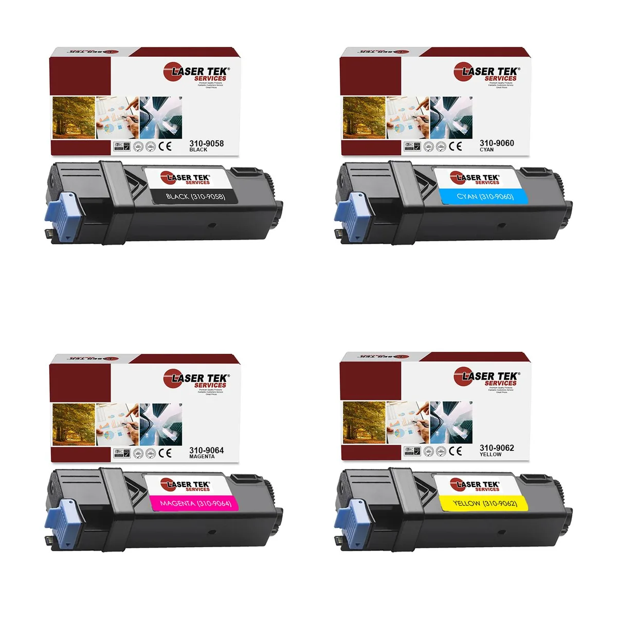 Laser Tek Services Laser Tek Services 4PK Dell 1320 Toner Cartridges (KU052, KU053, KU054, KU055) — product photo