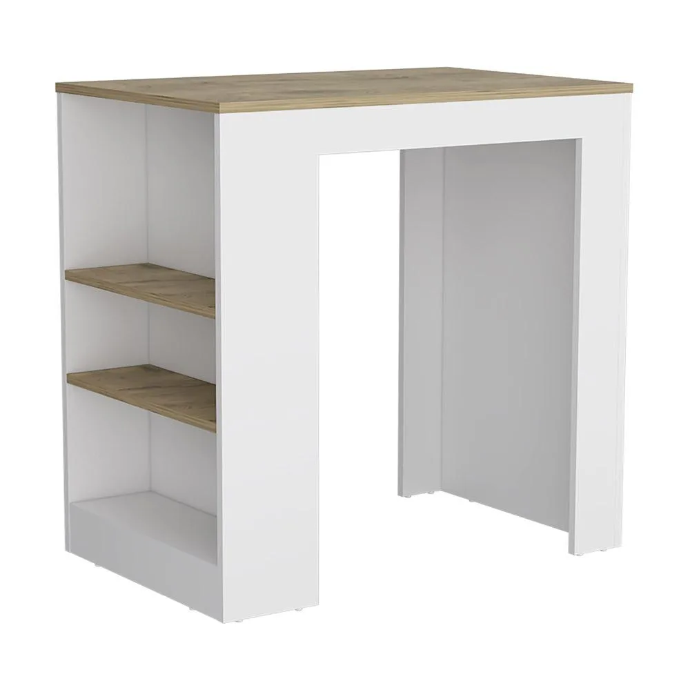FM FURNITURE FM FURNITURE Harlan Kitchen Island White / Macadamia 36.2"W 23.2"D — product photo