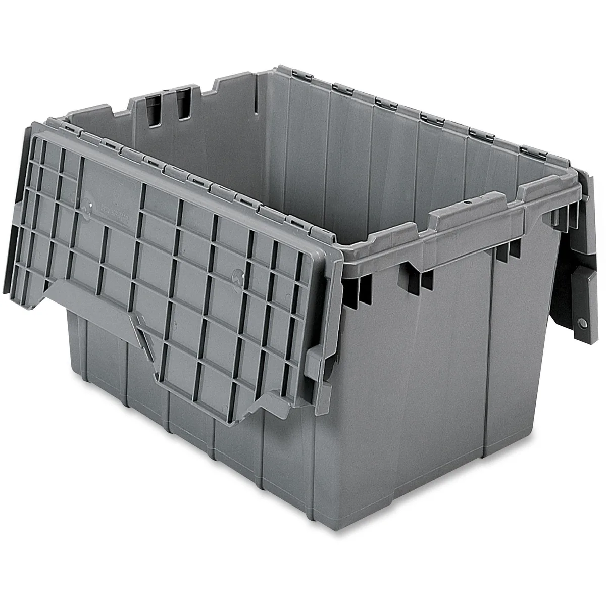 Akro-Mils Akro-Mils AKM39120GREY Attached Lid Storage Container 21.5" x 15" x 12.5" 12 gal Gray — product photo