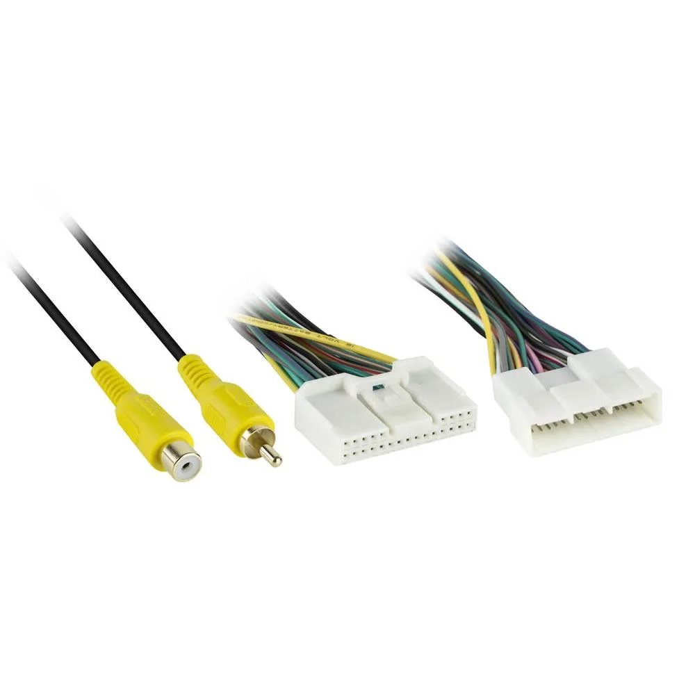Small rectangular wiring harness with multiple coloured cables and connectors