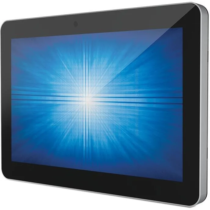 White rectangular 10-inch Android POS terminal with integrated touchscreen display and slim bezel design