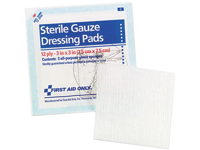 First Aid Only First Aid Only FAE-5005 Sterile Gauze Pads 12-ply 10-count cleaning — product photo