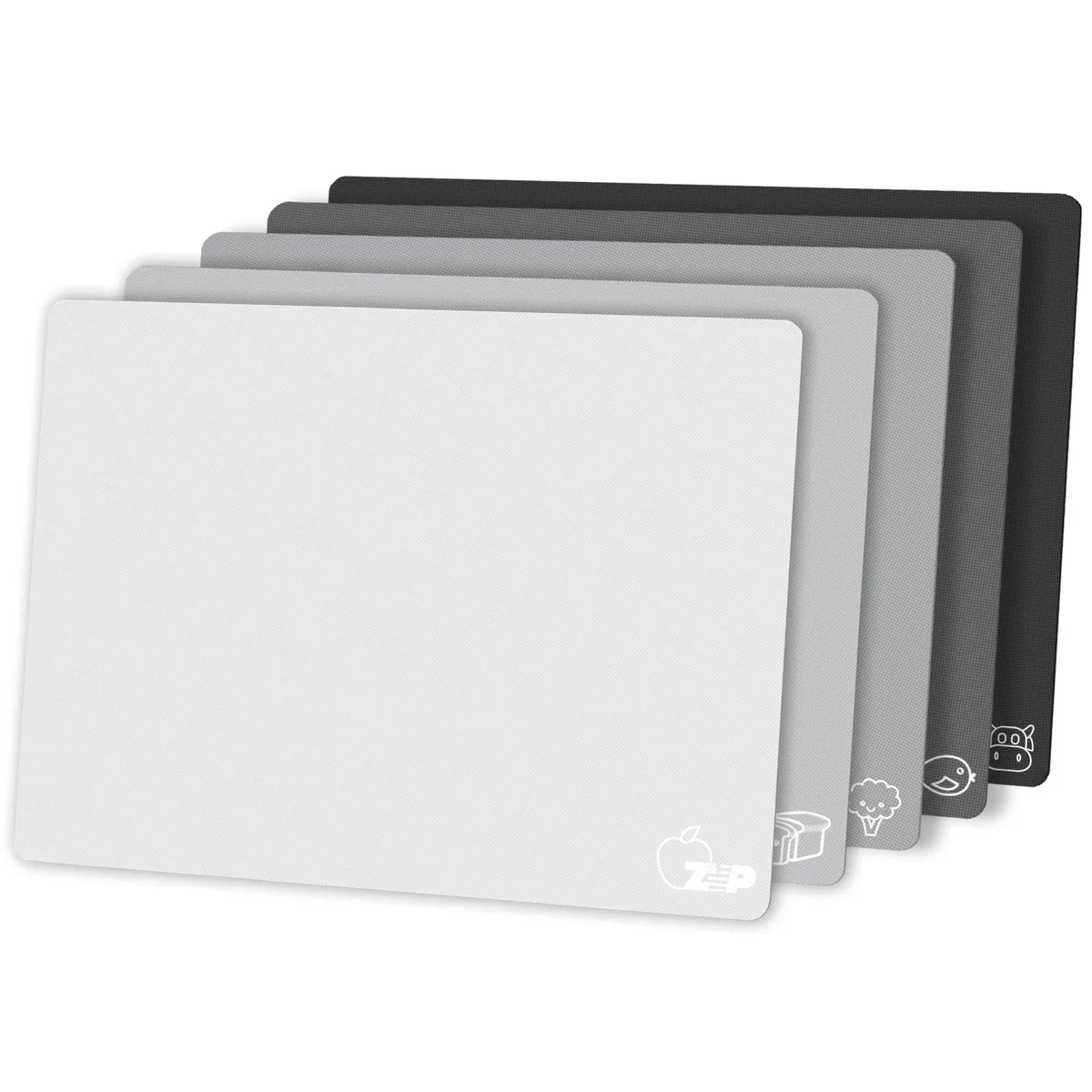  ZVP Flexible Cutting Board Set of 5 Gradient Gray 15x12 Inch — product photo