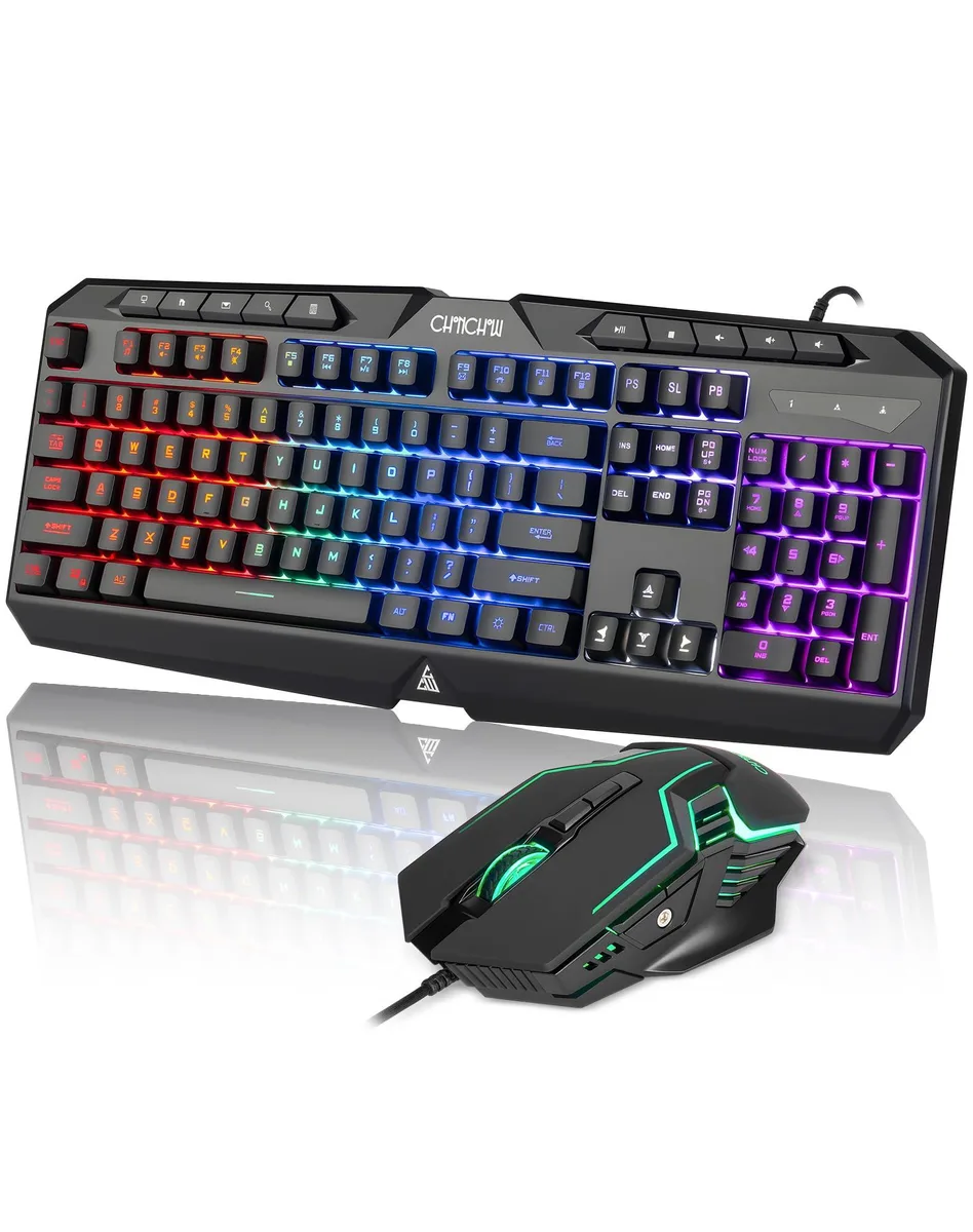 Redragon 4010 Wired Gaming Keyboard & Mouse Combo — 104 Keys, 19 Anti-Ghosting, 7200 DPI — product photo
