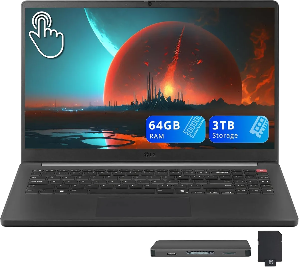 LG Electronics LG Gram Book 15.6 FHD Touch Intel Core Ultra 7 255U 64GB 2TB+1TB Dock Black — product photo