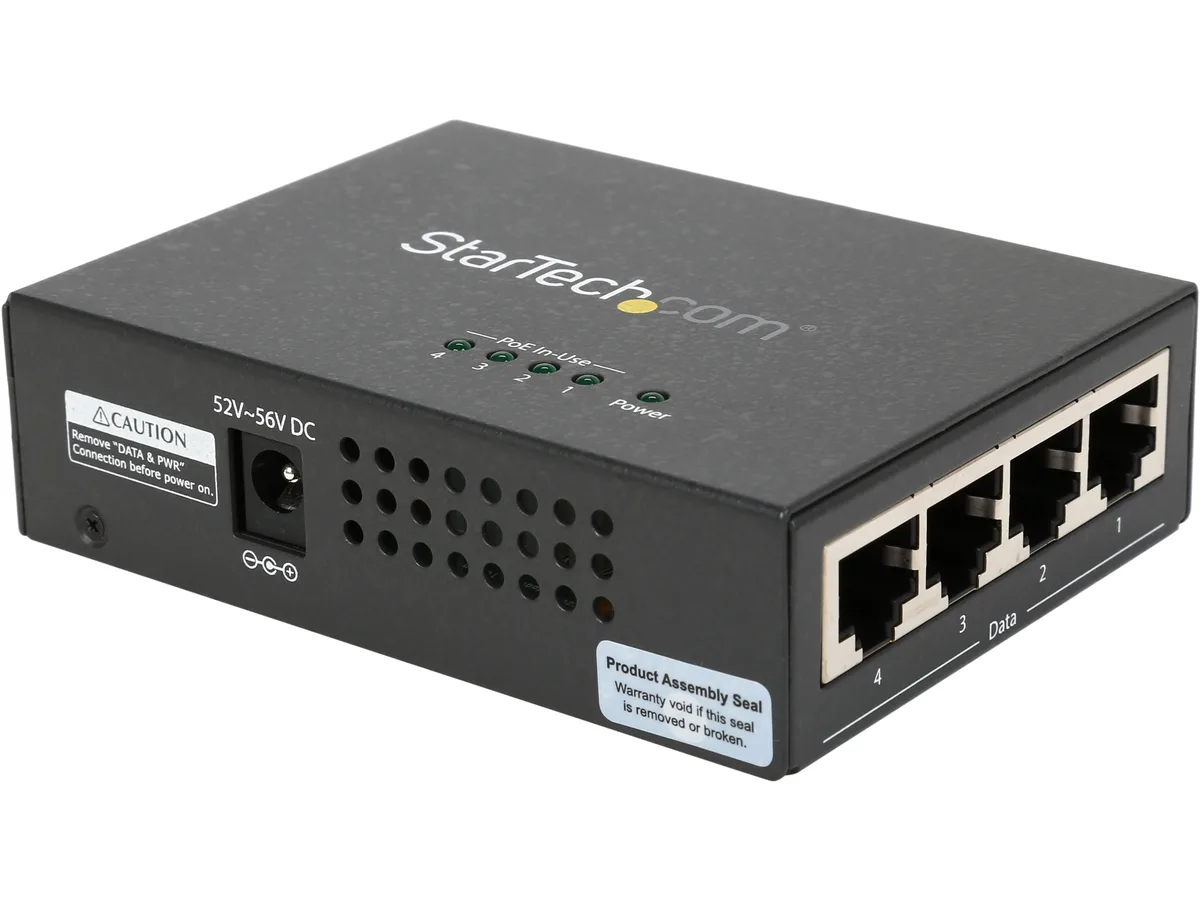 STARTECH STARTECH POEINJ4G 4-port Gigabit PoE+ injector 802.3at/af — product photo