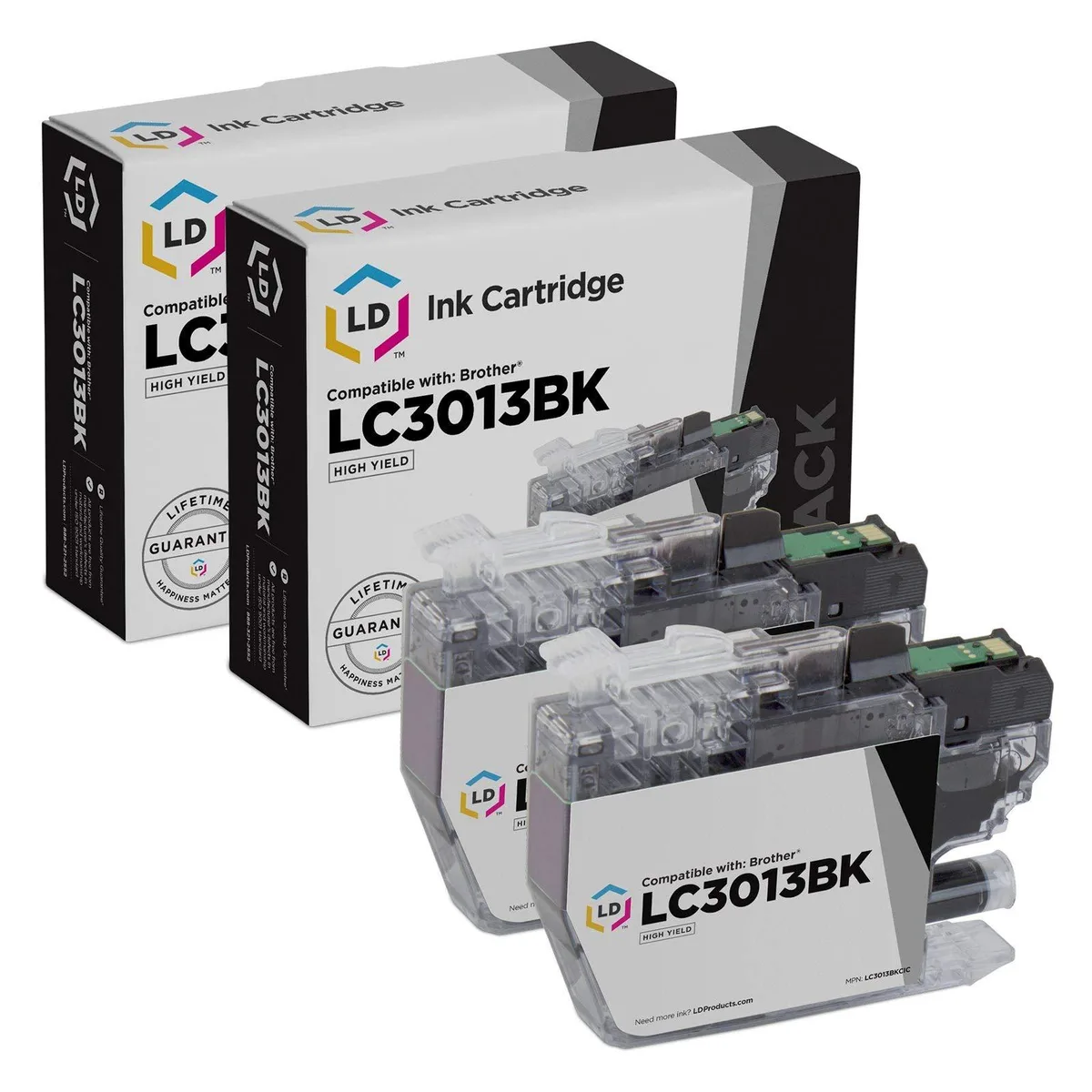 LD Products LD Products Compatible Ink Cartridge for Brother LC3013BK High Yield Black 2-Pack 400 Pages — product photo