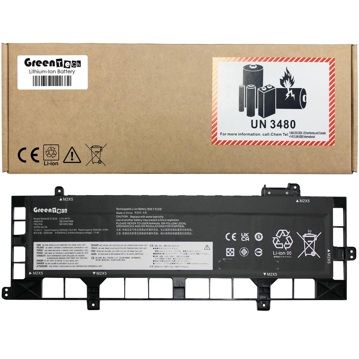 GreenTechLLC GreenTechLLC L21D4P72 4-cell 15.44V 3400mAh laptop battery — product photo