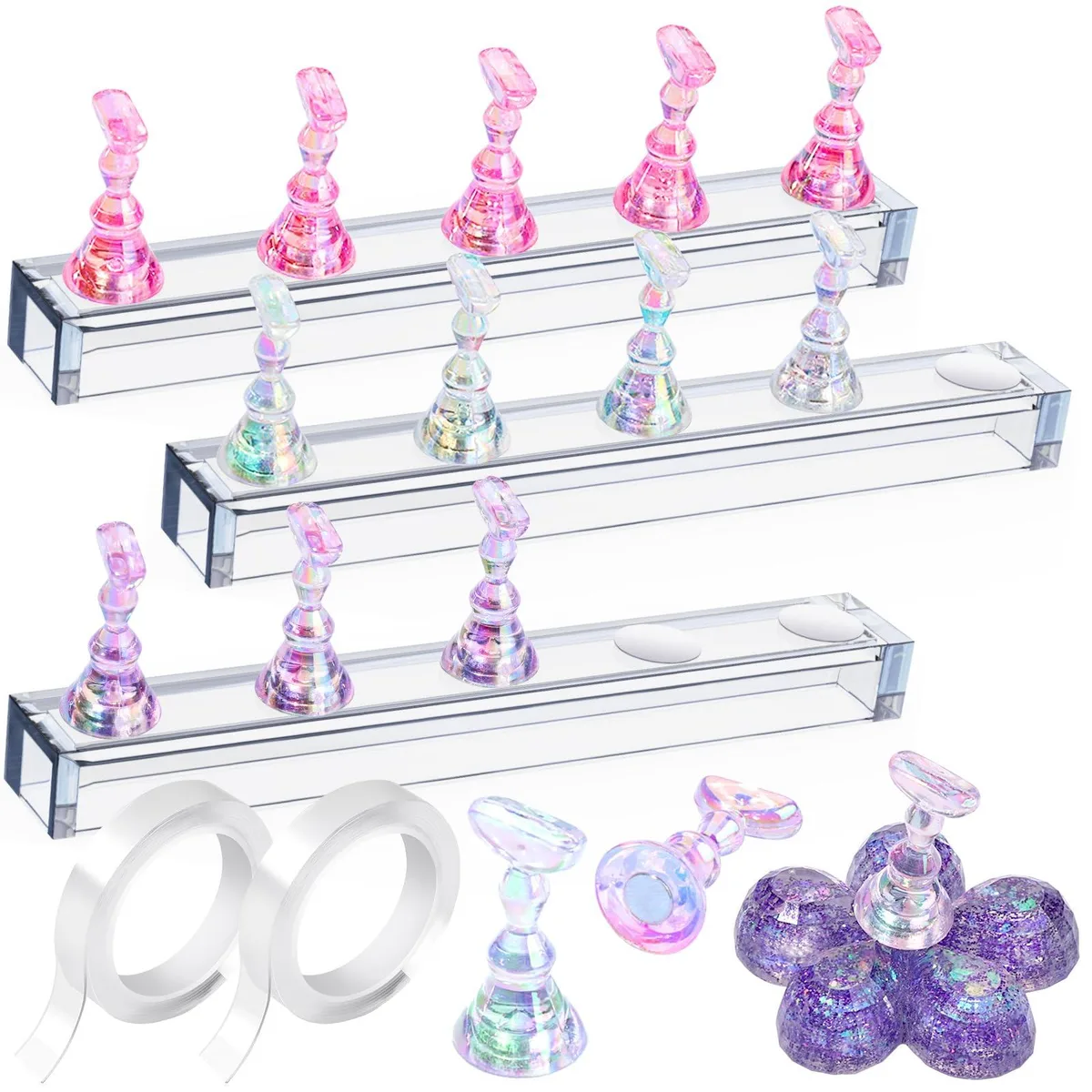 Avid 3-Set Magnetic Acrylic Nail Stand Kit, Black — product photo