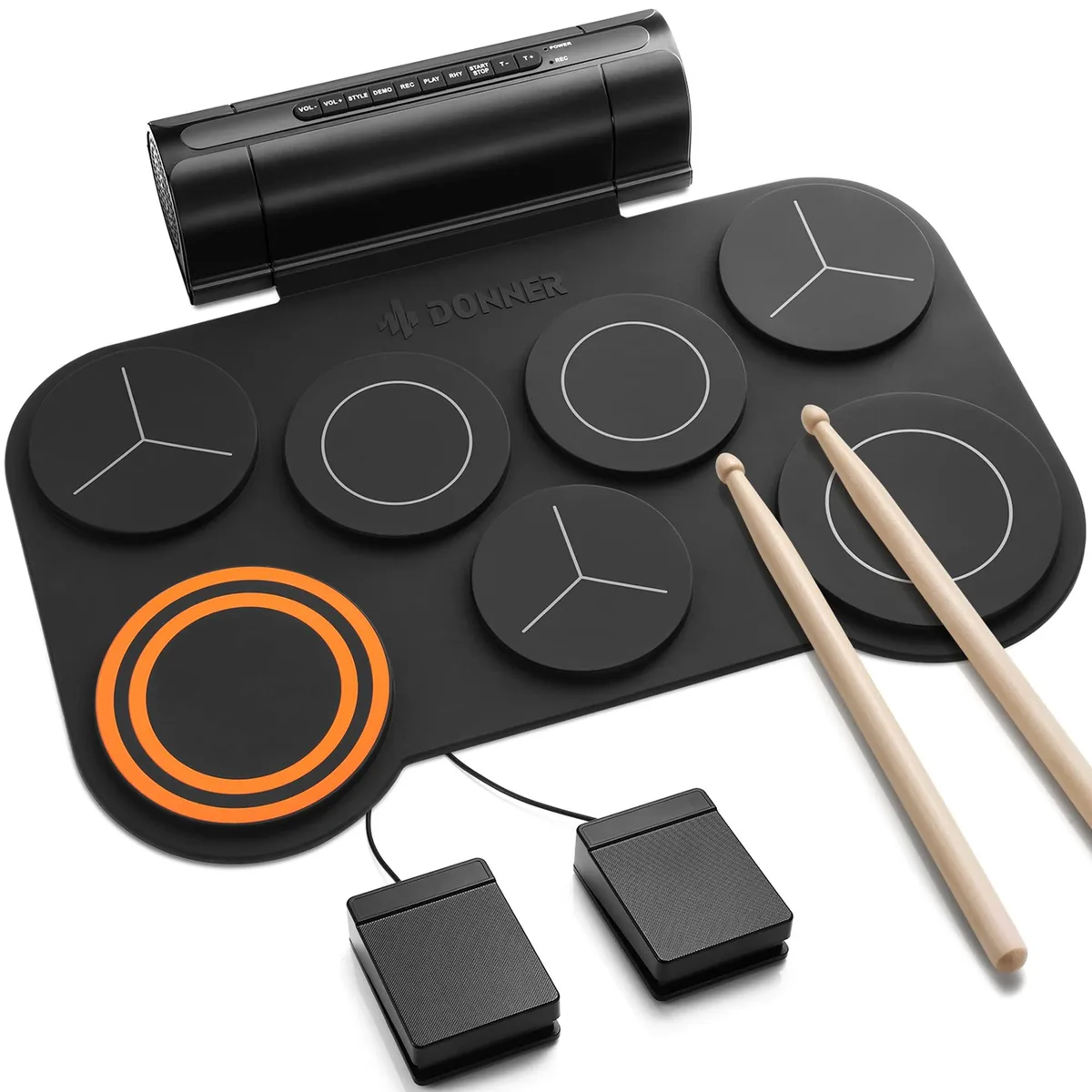 Alesis DED-20 electronic drum kit, 7 pads, 2.2W stereo speakers, 40 lessons — product photo
