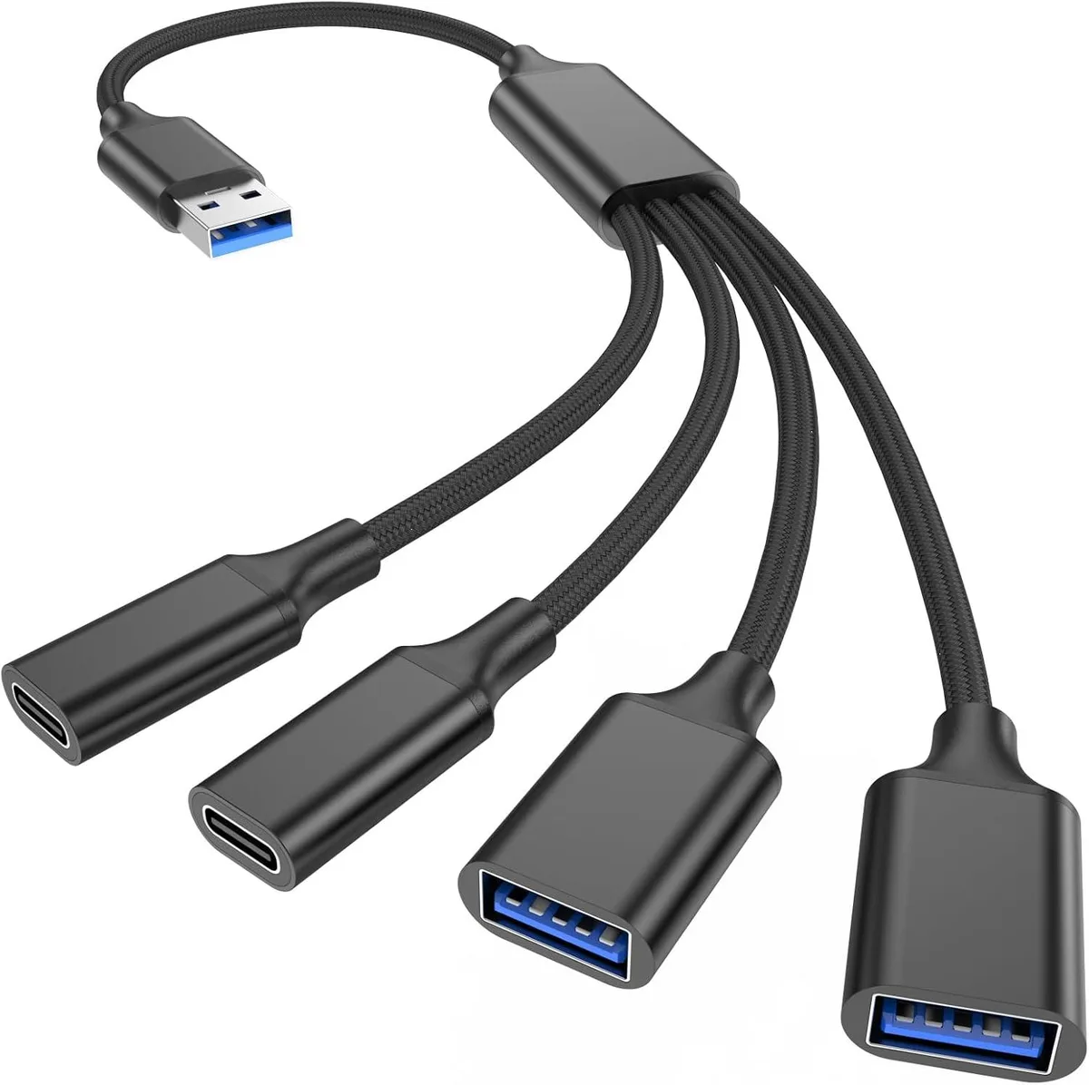MCHOSE MCHOSE USB Splitter Cable 1 in 4 Out 2 USB A 2 USB C 1FT — product photo