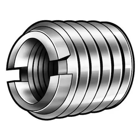 Stainless steel self-locking thread insert, plain finish, coarse right-hand threads