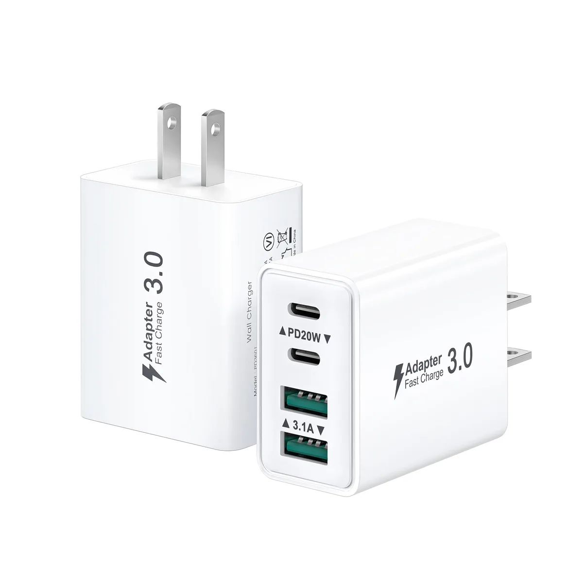 KEHIPI KEHIPI PD3601 40W 4-port USB charger 4-pack red — product photo